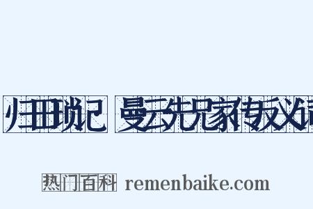 归田琐记·曼云先兄家传反义词是什么意思的图片